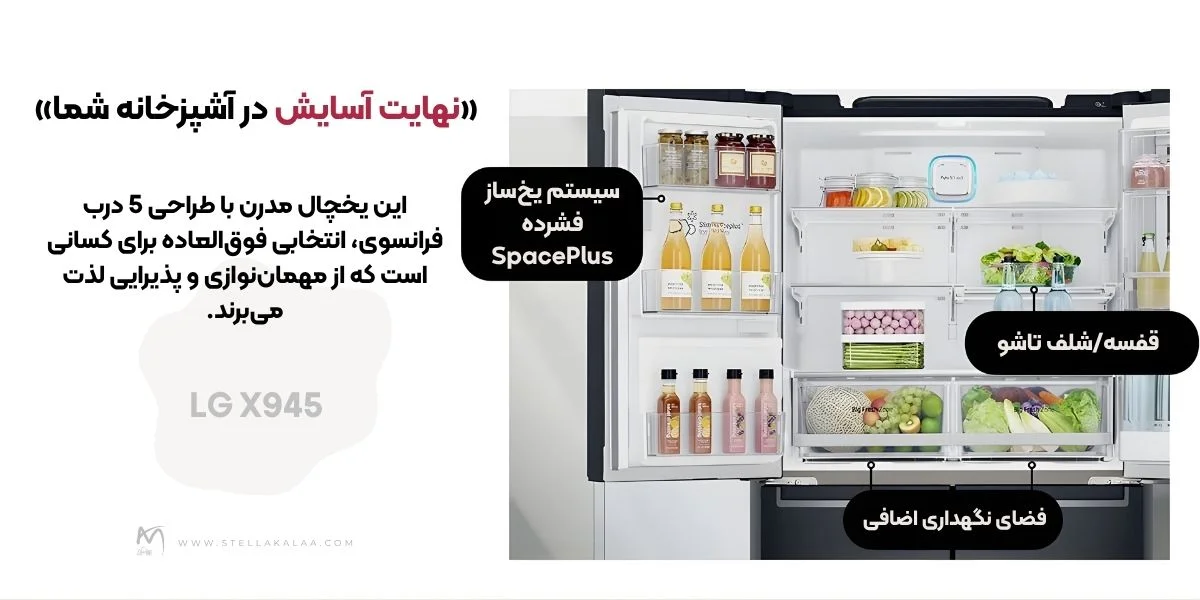 خرید یخچال ساید الجی مدل LG X945