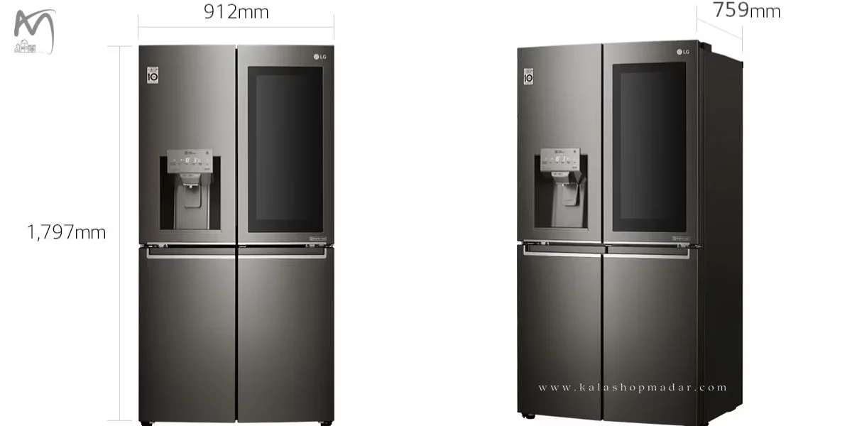 ابعاد یخچال ساید بای ساید ال جی GR-X24FTKHL